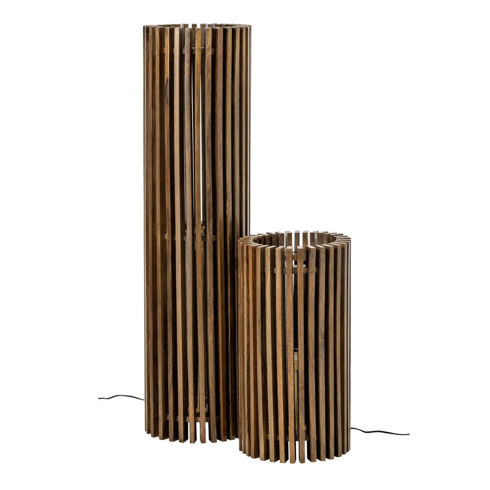 Voir la diapositive 3 : J-LINE Lampe à poser en bois  linea  62cm marron foncé