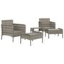 Voir la diapositive 4 : VIDAXL Salon de jardin 5 pcs avec coussins Gris Resine tressee
