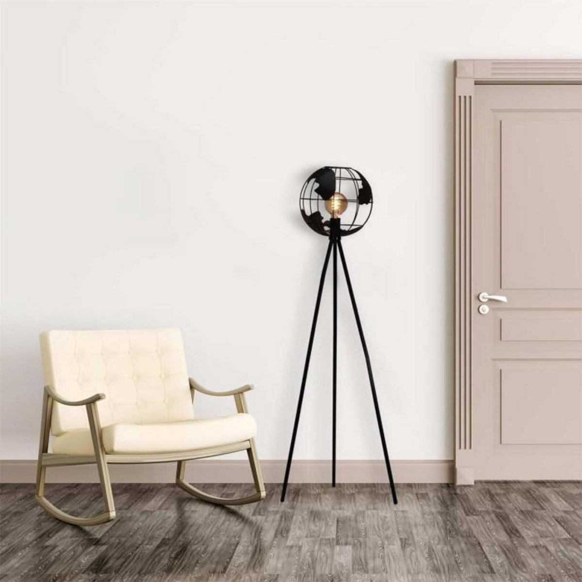 Paris Prix Lampadaire Design en Métal  Globe  158cm Noir