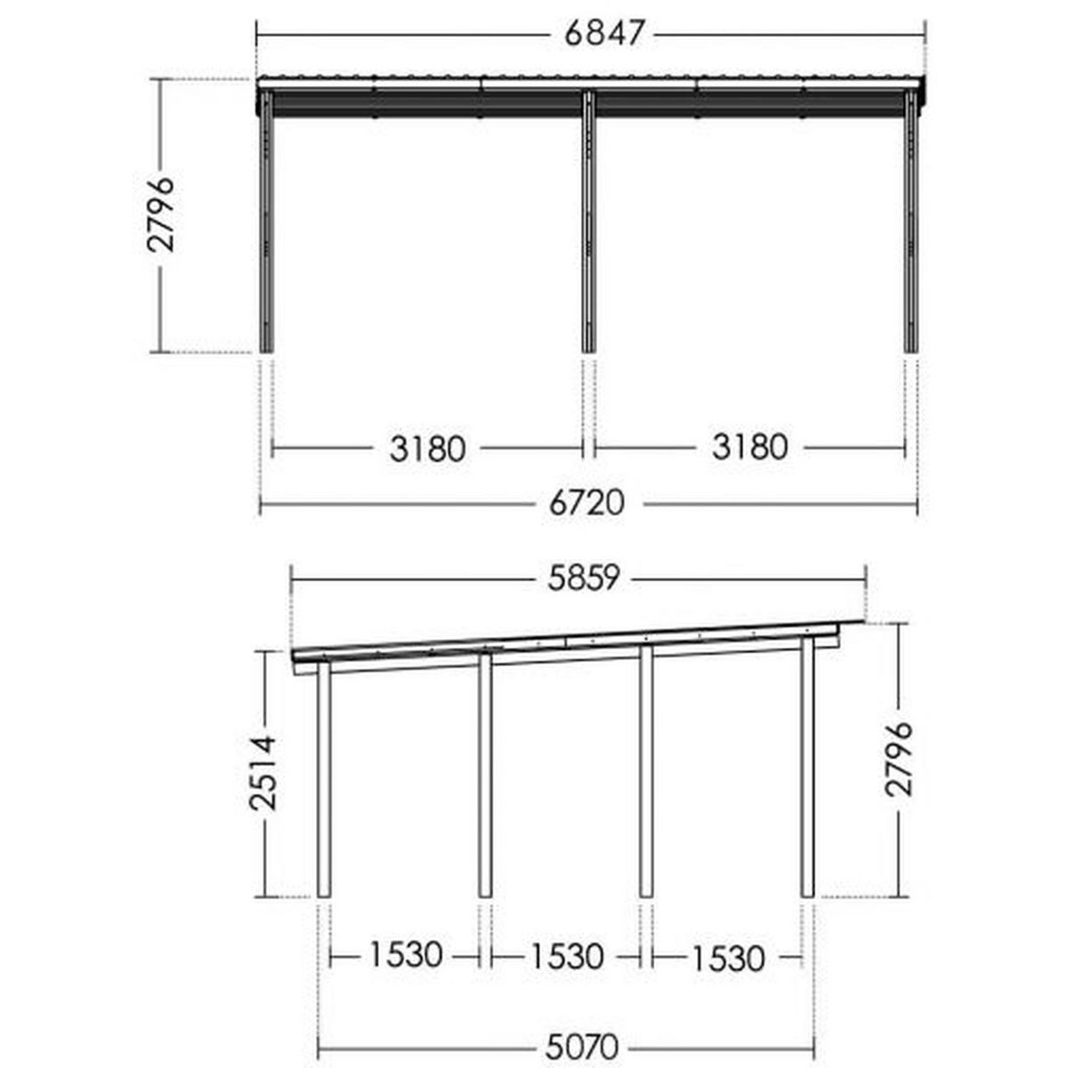 Forest Style Carport bois 2 voitures CESAR