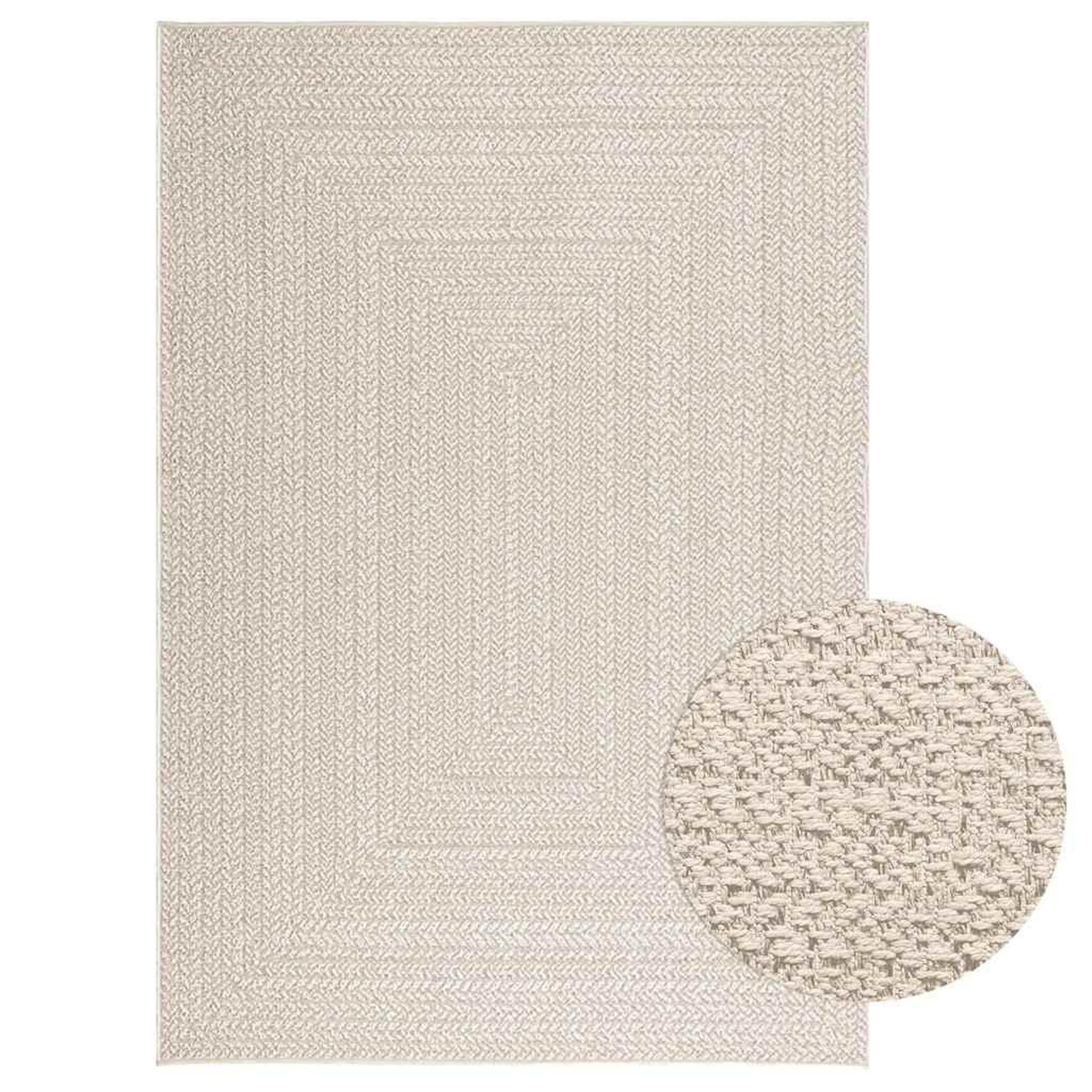VIDAXL Tapis ZIZUR creme 140x200 cm aspect de jute interieur exterieur