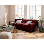 LISA DESIGN Napoli - canapé droit 4 places - en velours. Coloris disponibles : Bleu, Rouge, Gris