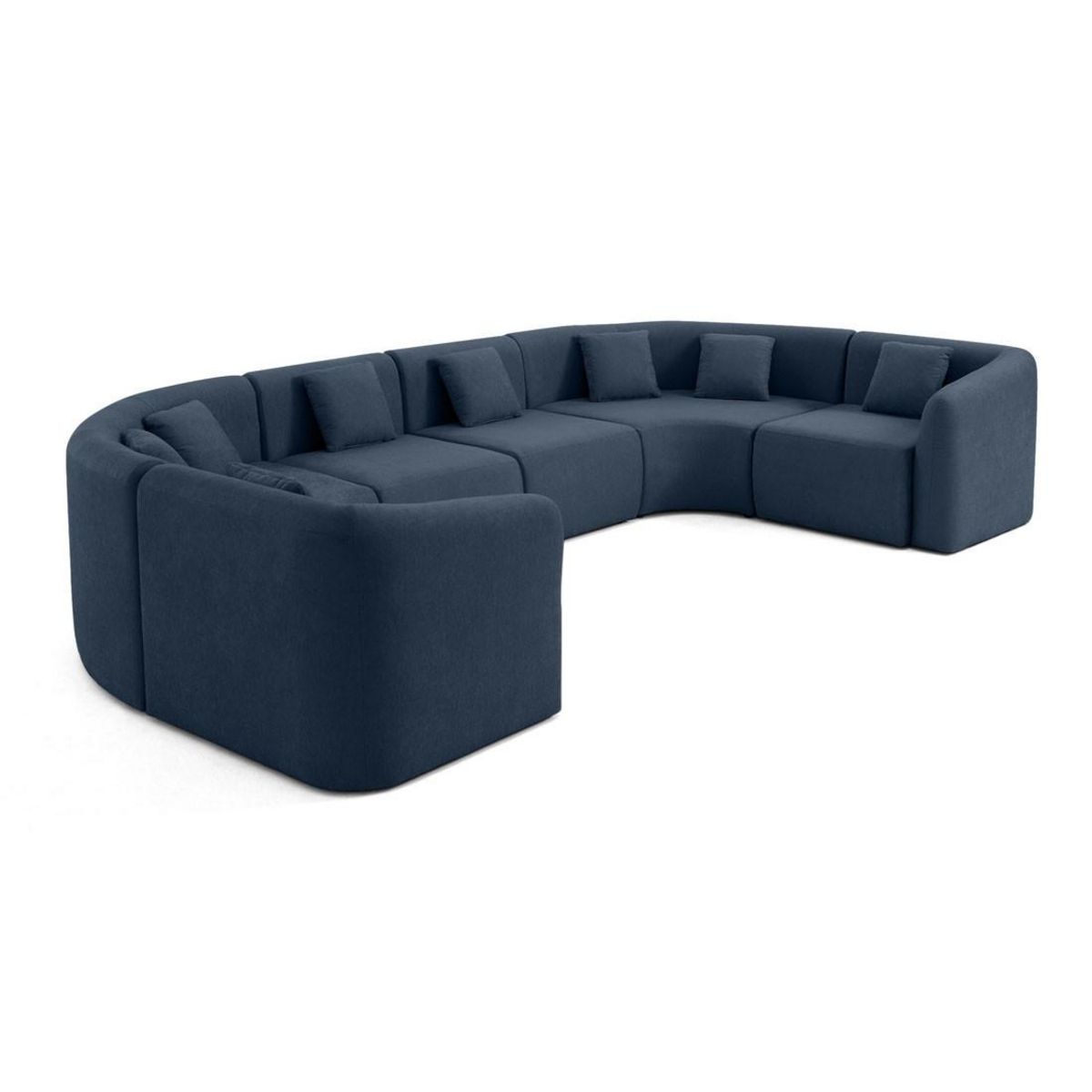 LISA DESIGN Ikare - canapé modulable panoramique - 7 places - en tissu