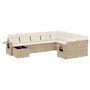 Voir la diapositive 2 : VIDAXL Salon de jardin avec coussins 10 pcs beige resine tressee