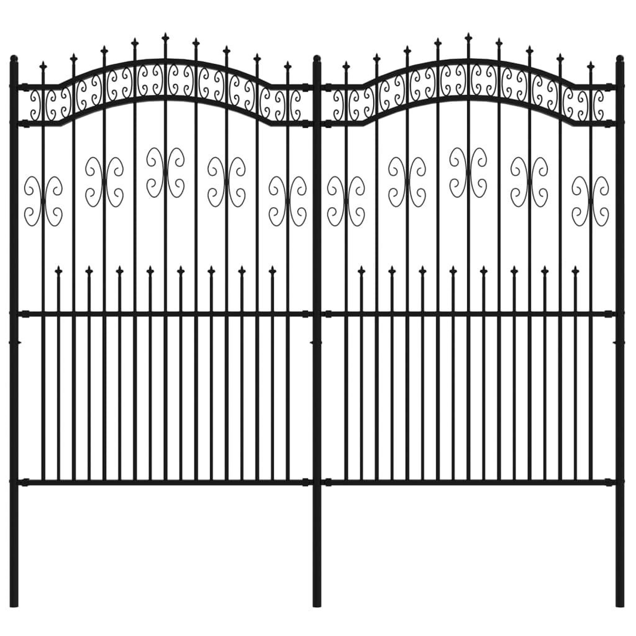 Voir la diapositive 2 : VIDAXL Cloture de jardin avec sommet de lance Noir 222 cm
