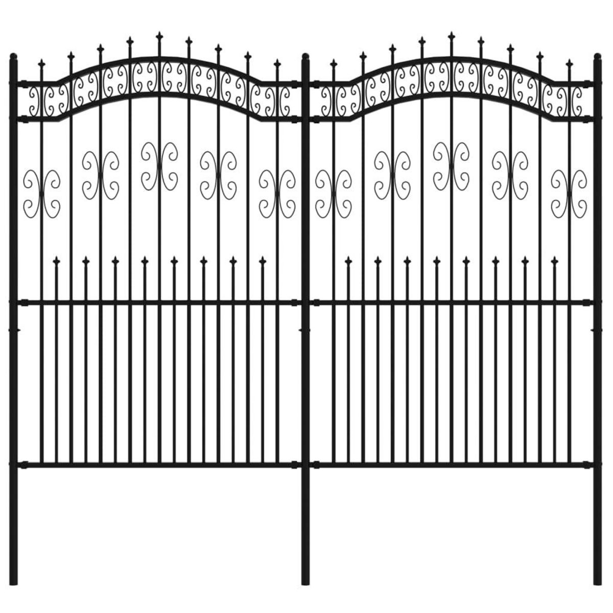 VIDAXL Cloture de jardin avec sommet de lance Noir 222 cm
