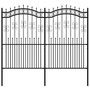 Voir la diapositive 2 : VIDAXL Cloture de jardin avec sommet de lance Noir 222 cm