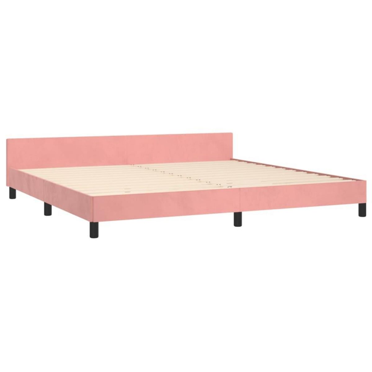 VIDAXL Cadre de lit et tete de lit sans matelas rose 200x200cm velours
