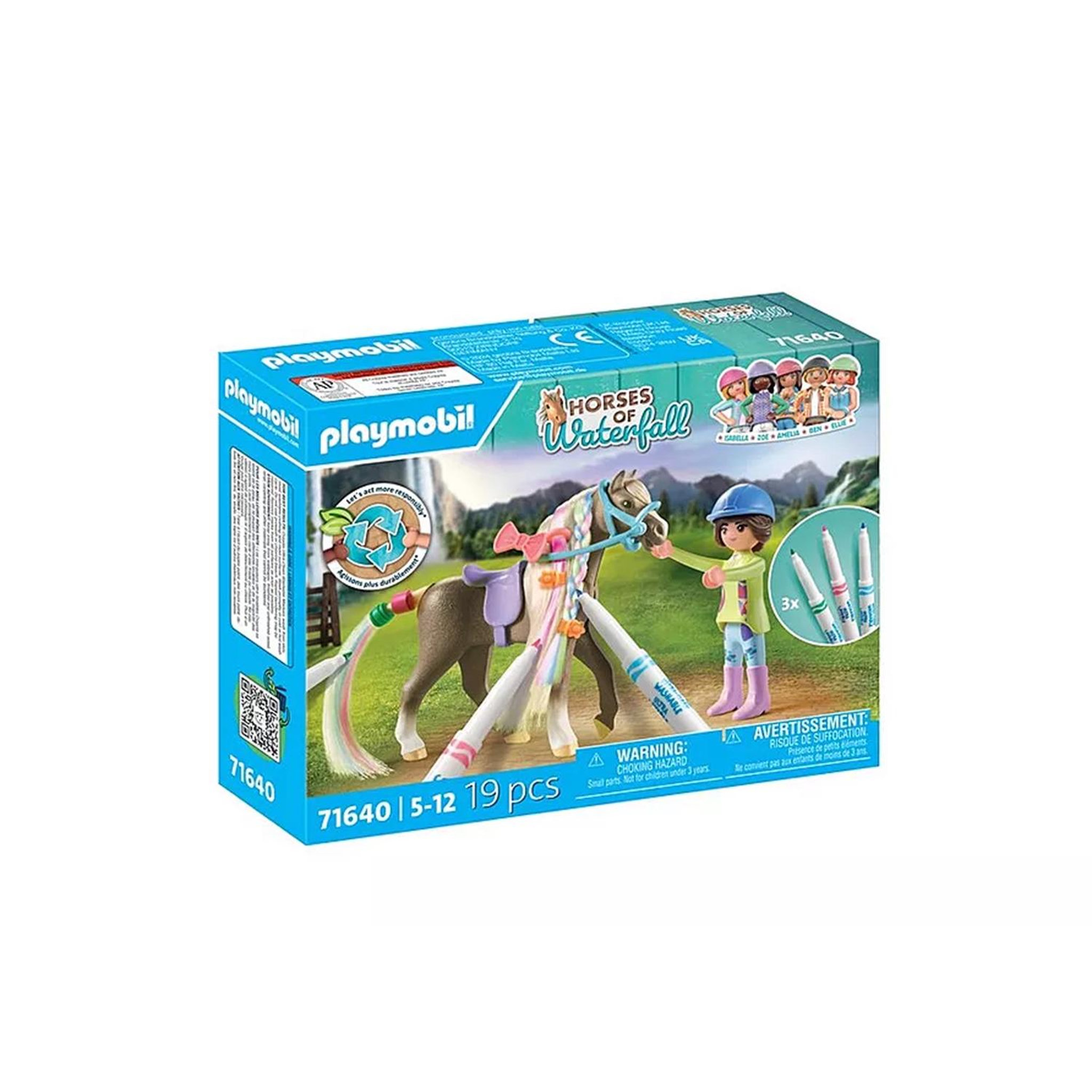 PLAYMOBIL Cavalière avec crinière de cheval à colorier