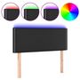 Voir la diapositive 2 : VIDAXL Tete de lit a LED Noir 90x5x78/88 cm Similicuir