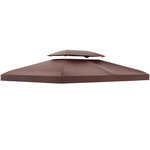 HOMCOM Toile de Rechange pour Pavillon Tonnelle Tente Polyester Haute Densité Imperméabilisé 180 g/m² 3 x 4 m Chocolat