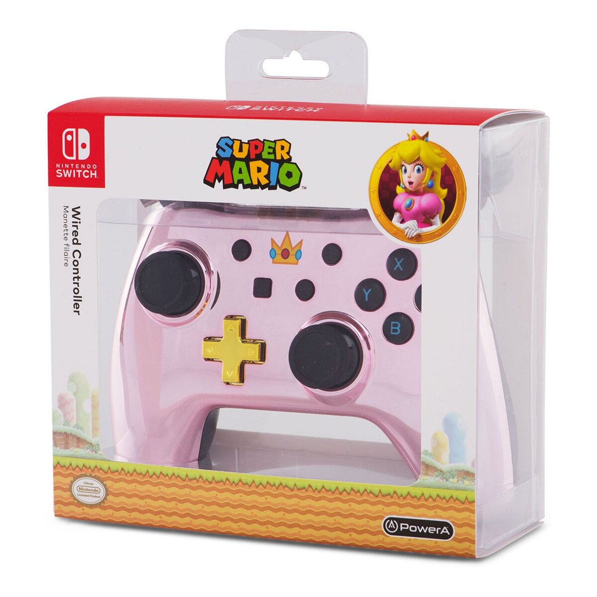 Manette filaire Princess Peach Chrome Nintendo Switch