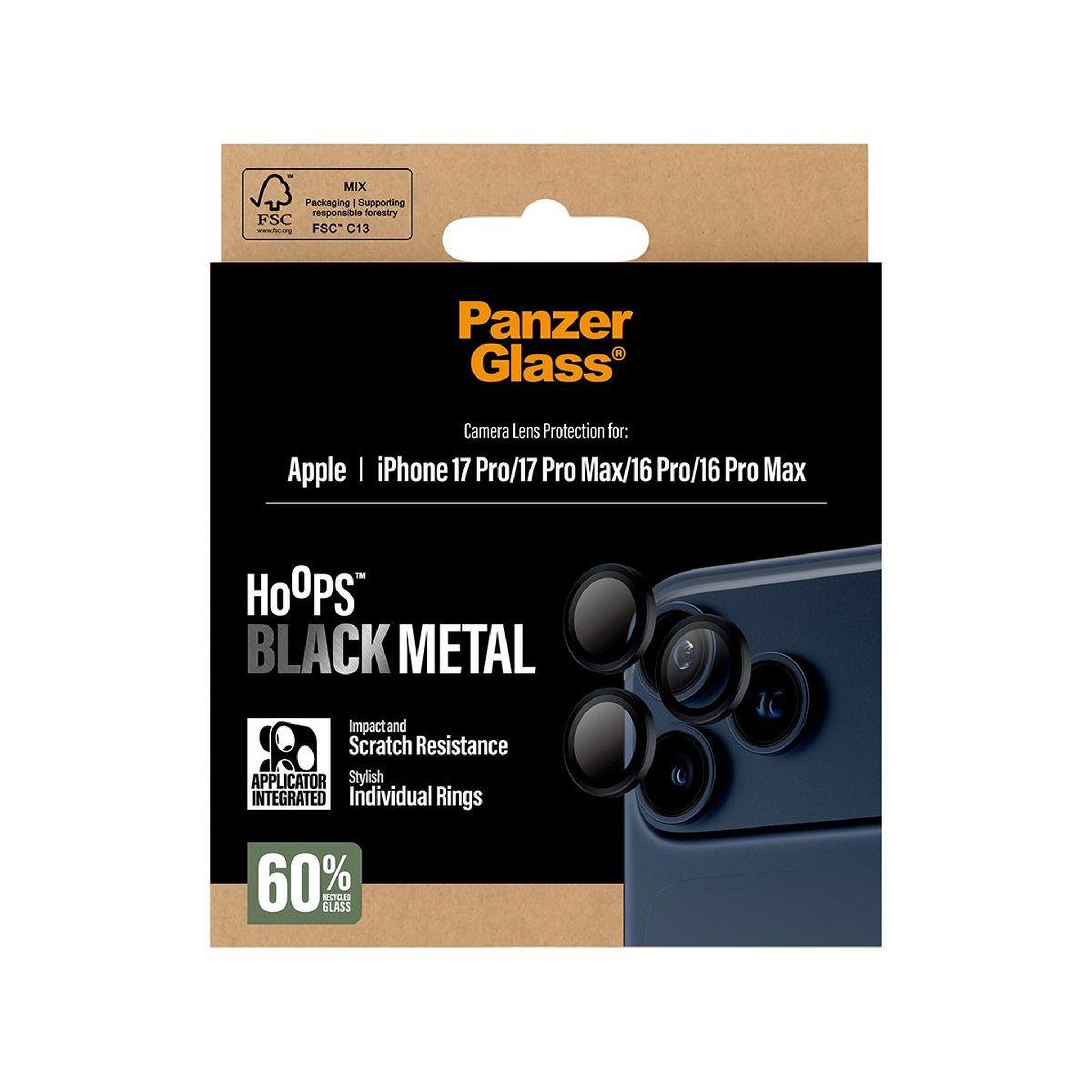Voir la diapositive 3 : PANZERGLASS Protège écran iPhone 17 Pro/ Pro Max protège objectif