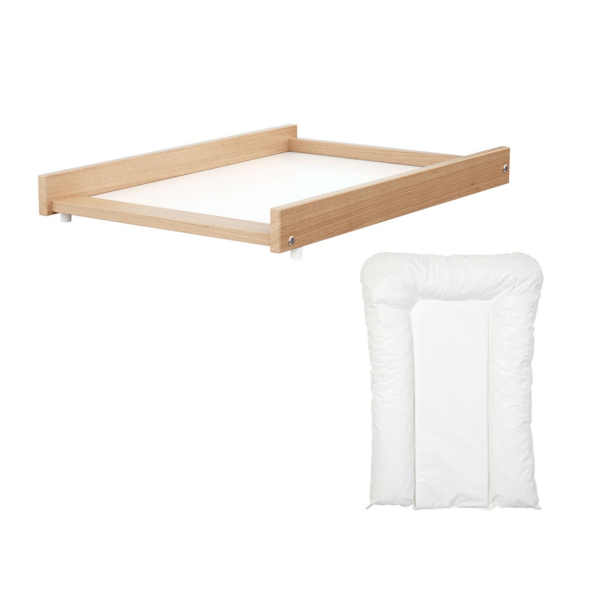 AT4 Plan à langer amovible avec matelas pour lit bébé ESSENTIEL en bois
