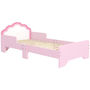 Voir la diapositive 1 : HOMCOM Lit enfant design girly motif nuage - sommier à lattes inclus - MDF contreplaqué rose blanc