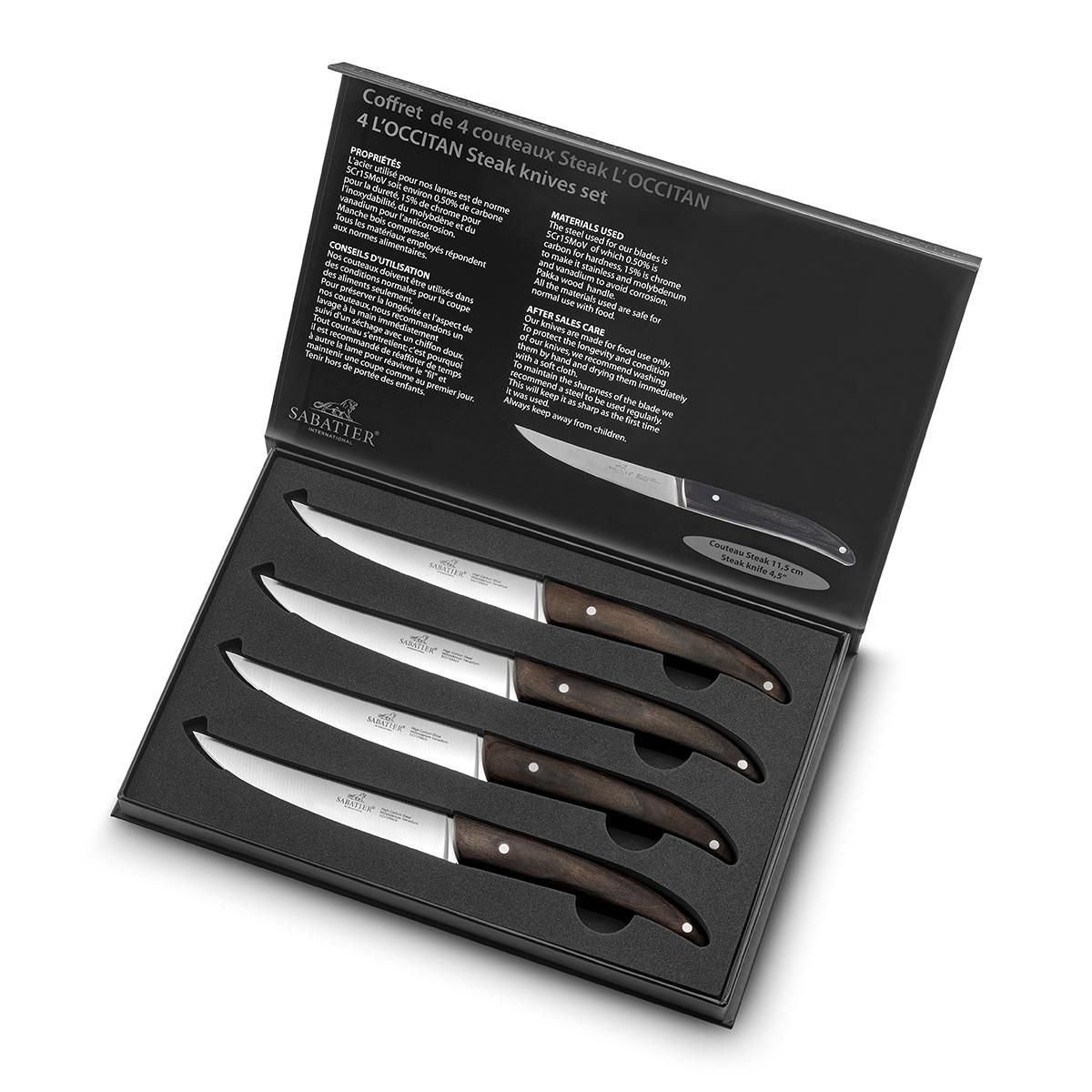 Lion Sabatier Coffret 4 couteaux à steak 11,5cm bois - 901080