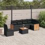 Voir la diapositive 1 : VIDAXL Salon de jardin 7 pcs avec coussins noir resine tressee