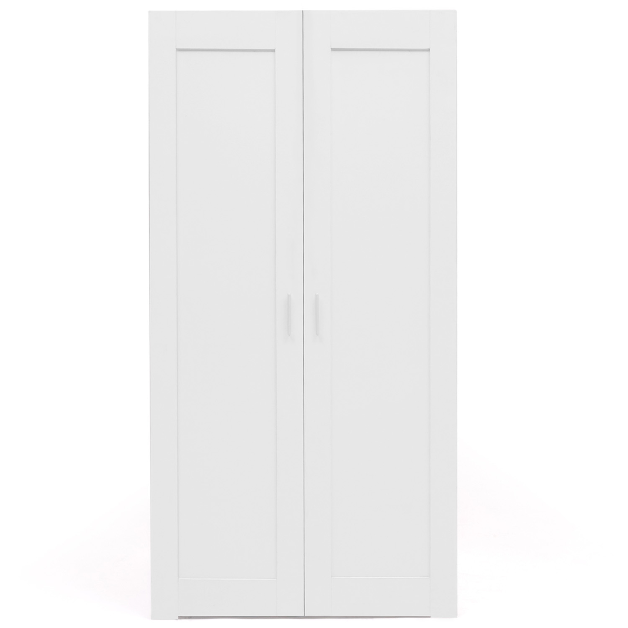 Voir la diapositive 5 : ID MARKET Armoire 2 portes vito blanc penderie 80 cm avec étagères rangement maxi capacité