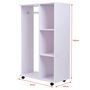 Voir la diapositive 2 : HOMCOM Armoire penderie armoire de rangement mobile panneaux de particules blanc