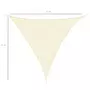 OUTSUNNY Voile d'ombrage triangulaire grande taille 4 x 4 x 4 m polyéthylène haute densité résistant aux UV crème