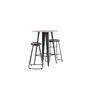 Voir la diapositive 3 : Paris Prix Ensemble Table de Bar & 2 Tabourets  Tempe & Ozark  105cm Noyer & Noir