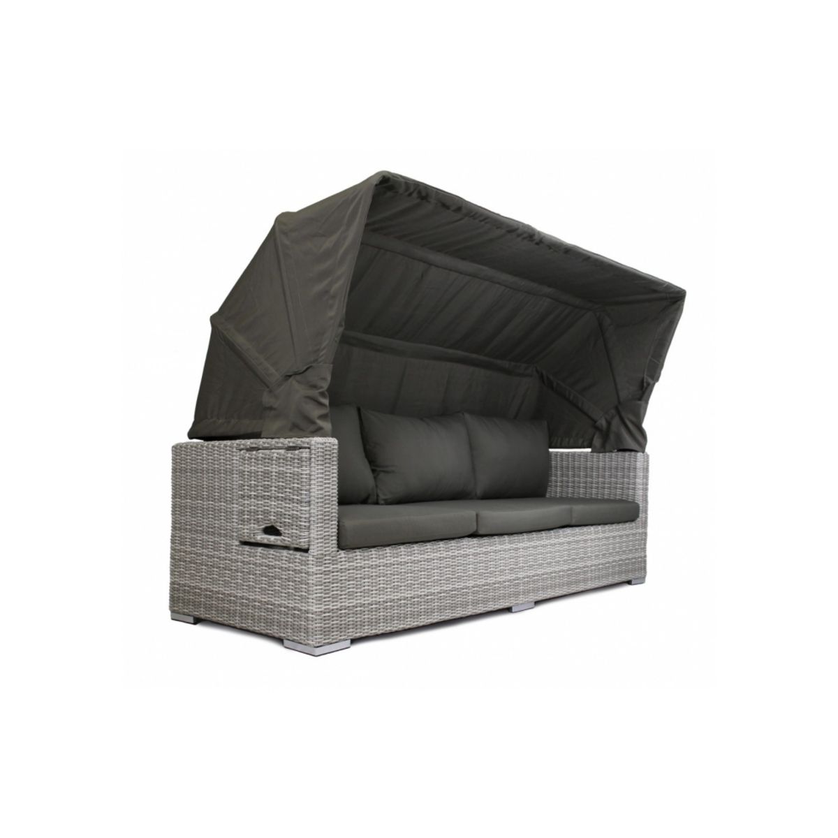 DCB GARDEN Bain de soleil canapé résine tressé ivoire SEYCHELLES 