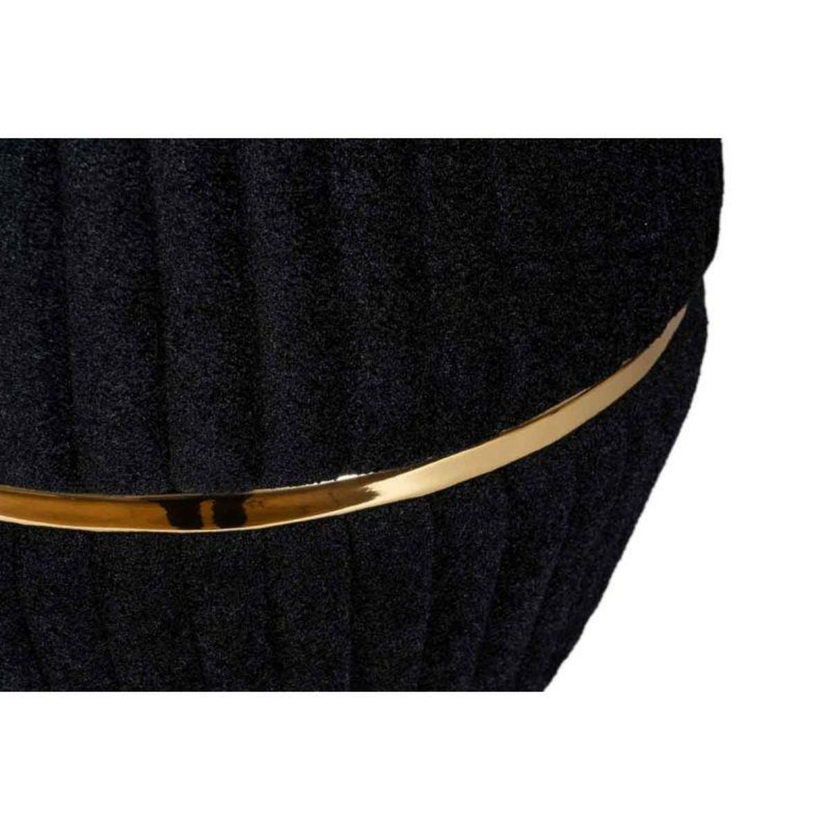 Paris Prix Pouf Matelassé Design  Doric  53cm Noir & Or
