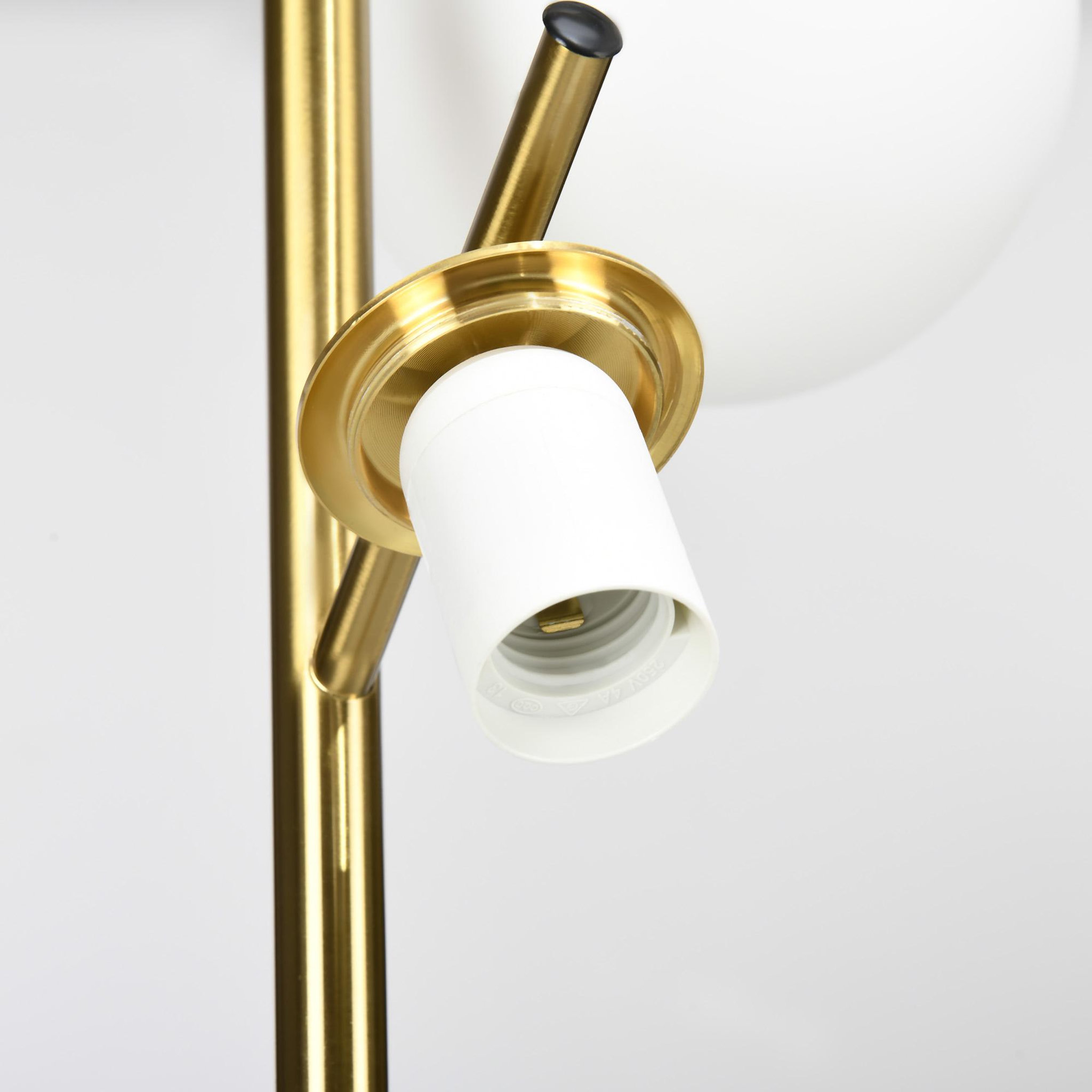 Voir la diapositive 6 : HOMCOM Lampadaire globe design néo-rétro 3 ampoules max. 40 w 169h cm métal doré