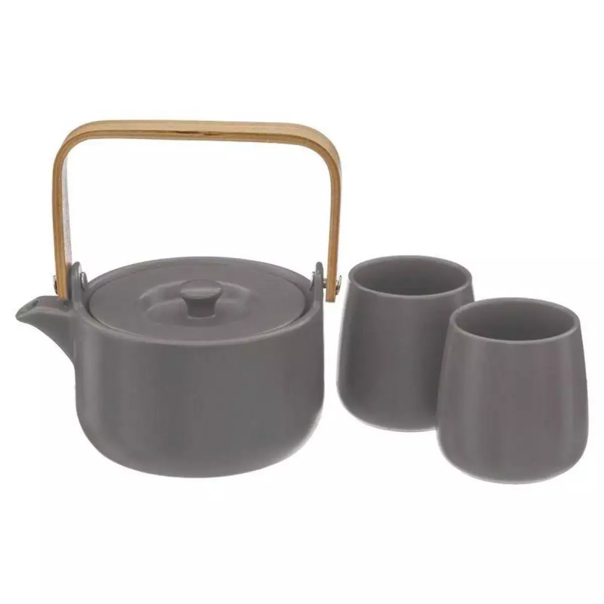  Théière & 2 Mugs  Teapot  50cl Taupe