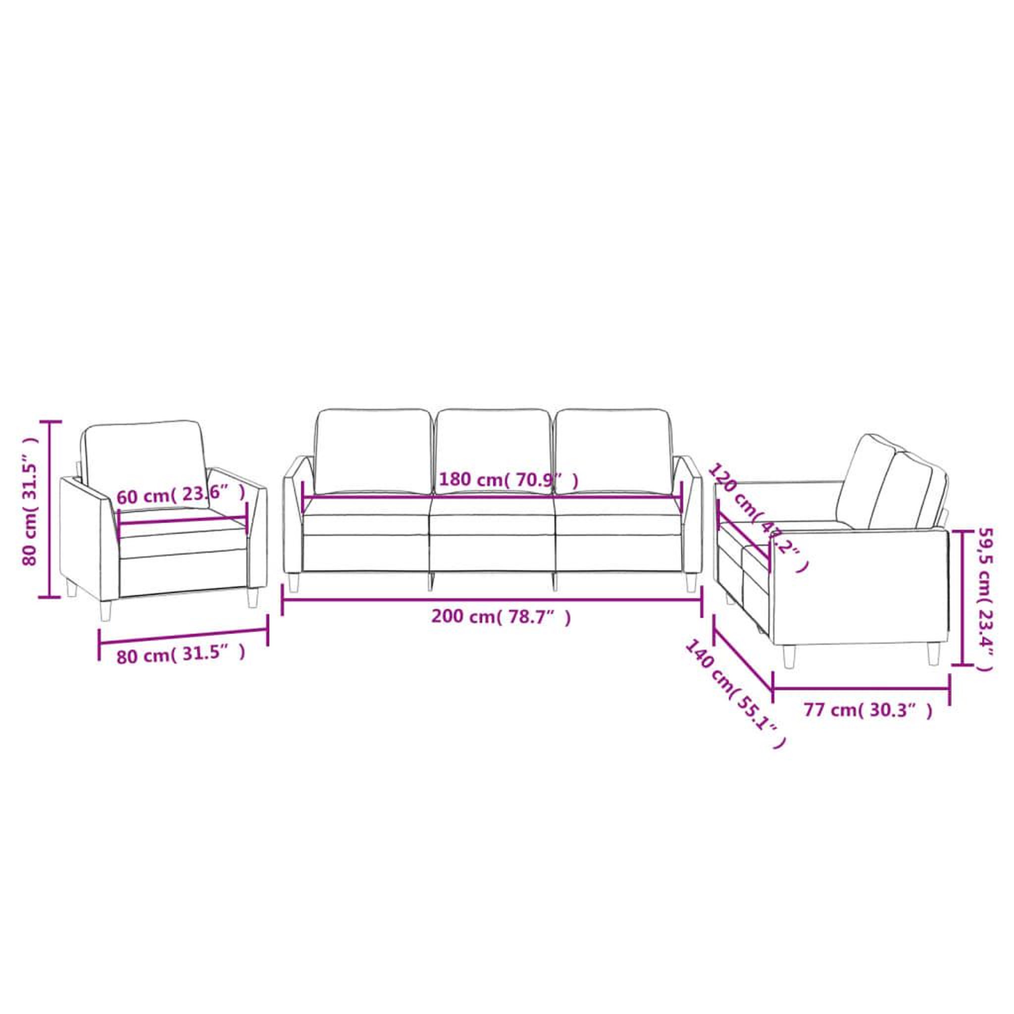 Voir la diapositive 6 : VIDAXL Ensemble de canapes 3 pcs avec coussins Gris Similicuir