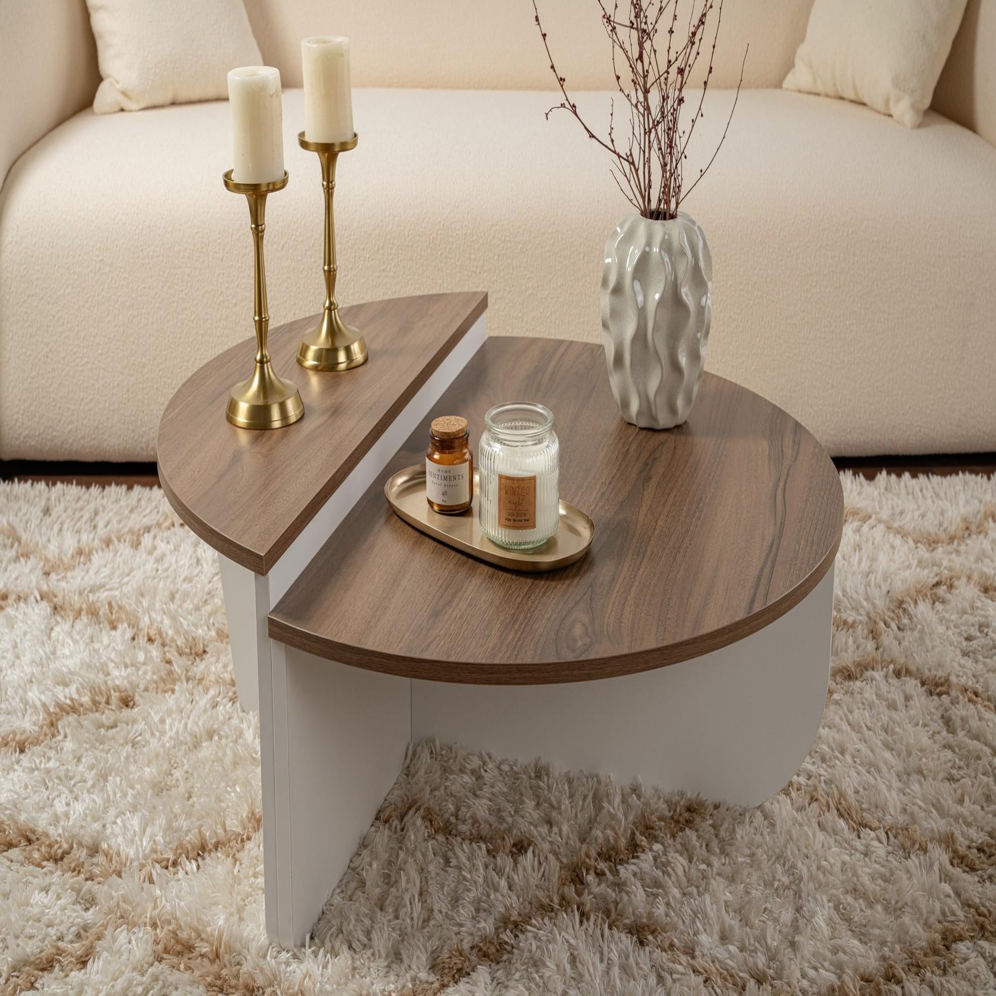 Voir la diapositive 2 : Habitat et Jardin Table basse en bois  orion  90 x 60 x 30 cm - noyer