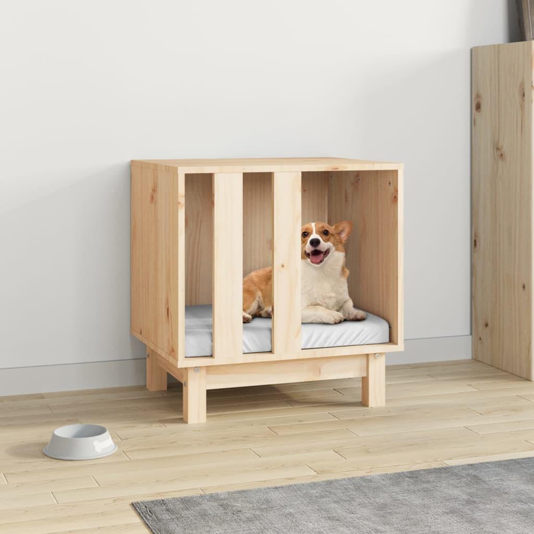 Voir la diapositive 1 : VIDAXL Niche pour chien 50x40x52 cm Bois de pin massif