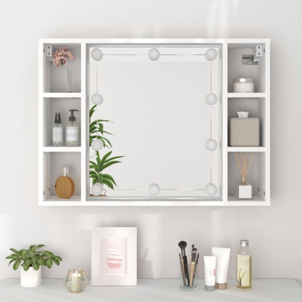 VIDAXL Armoire a miroir avec LED Blanc 76x15x55 cm