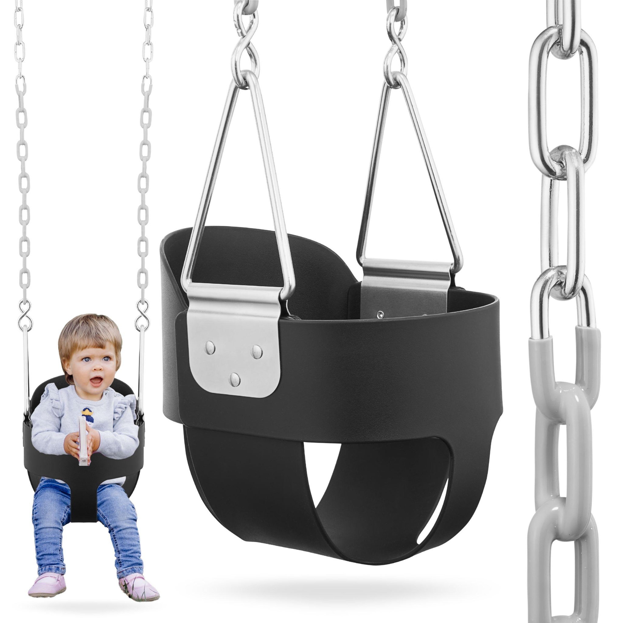 HYPERMOTION Balançoire Baquet Bébé HyperMotion - Assise EVA Confort & Sécurité Jardin 22kg