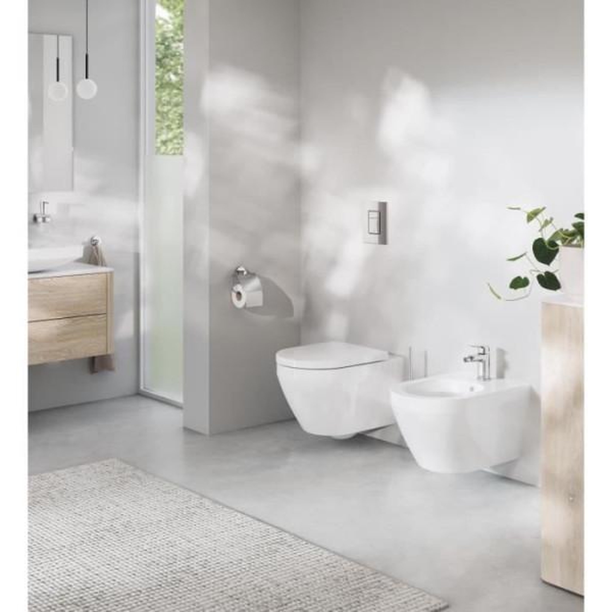 Voir la diapositive 3 : Grohe Cuvette wc suspendue compact - grohe euro ceramic - porcelaine vitrifiée - sans bride - blanc