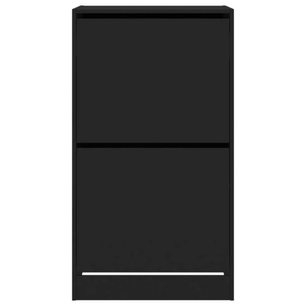 VIDAXL Armoire à chaussures 2 tiroirs rabattables noir 60x42x108 cm