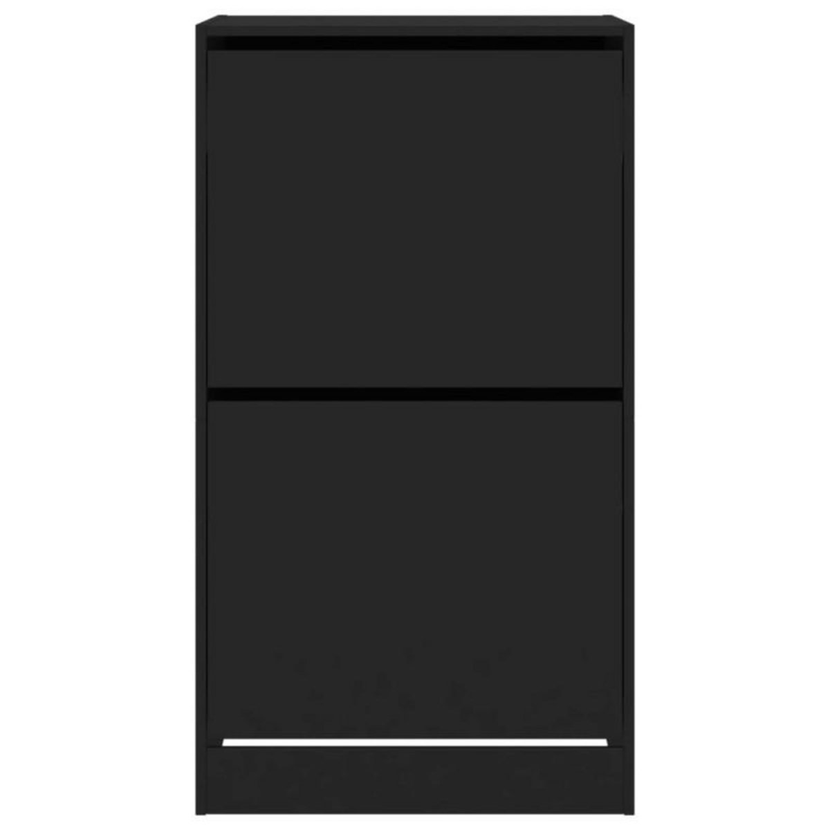 VIDAXL Armoire à chaussures 2 tiroirs rabattables noir 60x42x108 cm