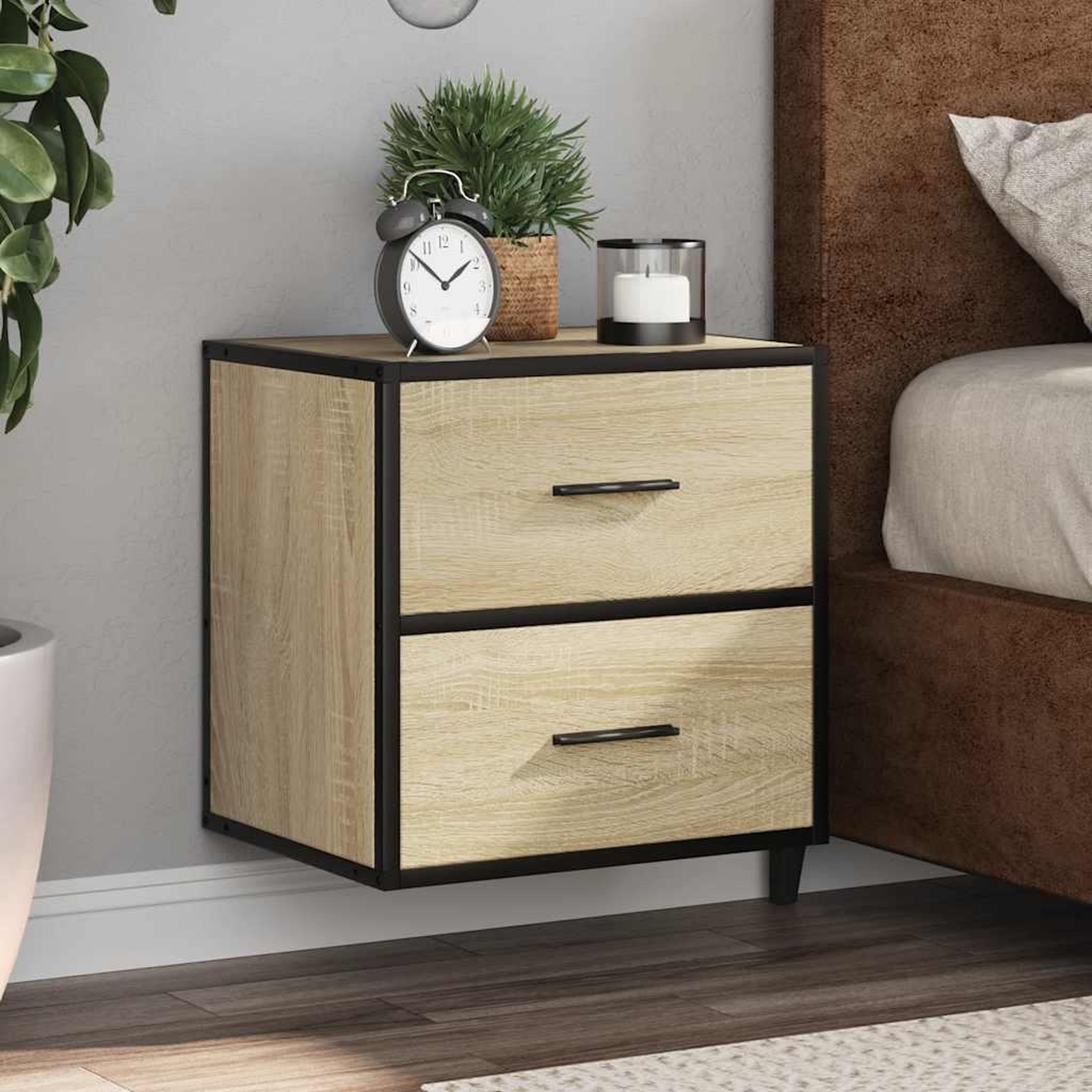 VIDAXL Table de chevet murale chene sonoma 40x31x39,5 cm