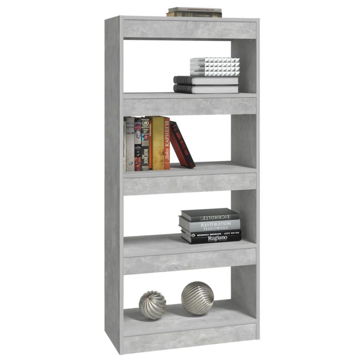 VIDAXL Bibliotheque/Separateur de piece Gris beton bois d'ingenierie