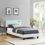 Voir la diapositive 2 : IDIMEX Lit LED simple AUSTIN 90x190 cm, avec sommier, revêtement en tissu