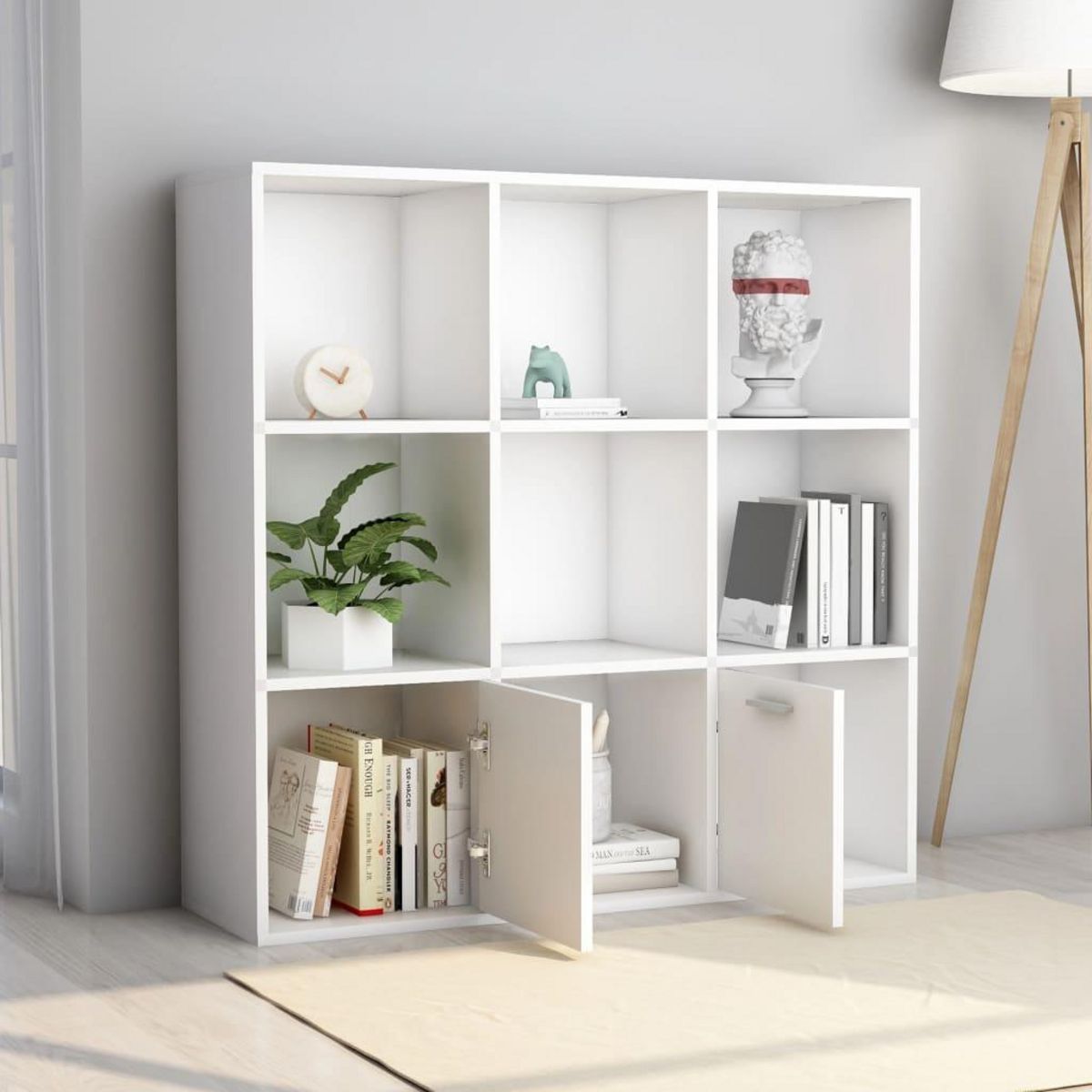 VIDAXL Bibliotheque Blanc 98x30x98 cm Bois d'ingenierie