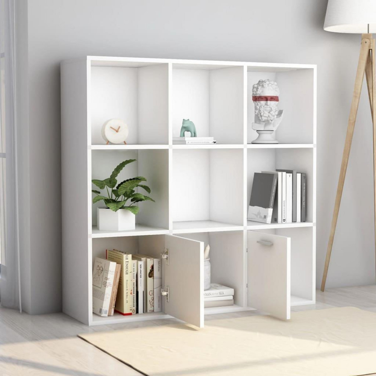 VIDAXL Bibliotheque Blanc 98x30x98 cm Bois d'ingenierie