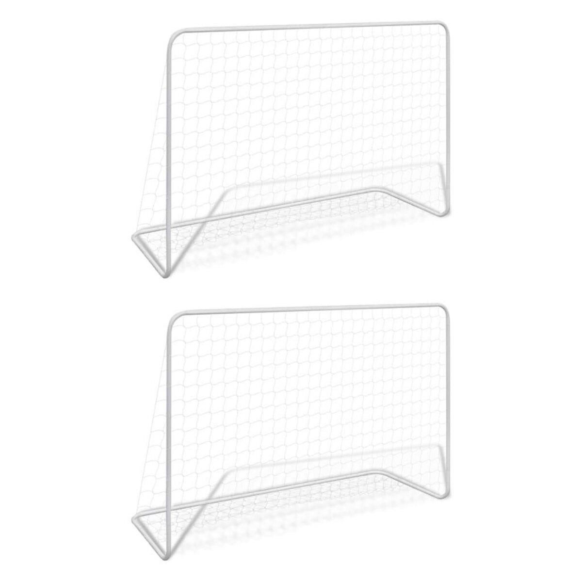 VIDAXL Buts de football 2 pcs avec filets 182x61x122 cm Acier Blanc