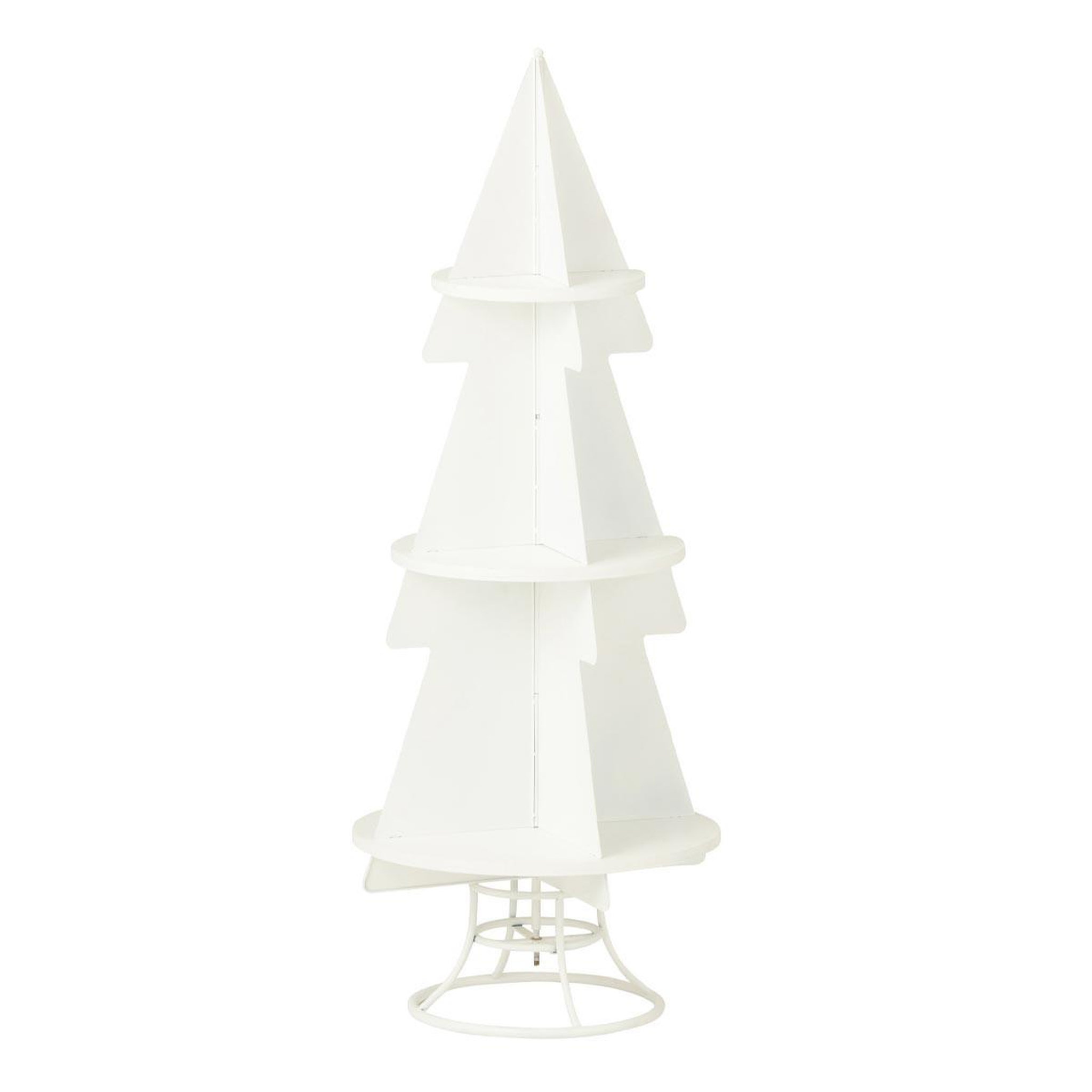 J-LINE Étagère Sapin 3 Niveaux  Xmas  120cm Blanc