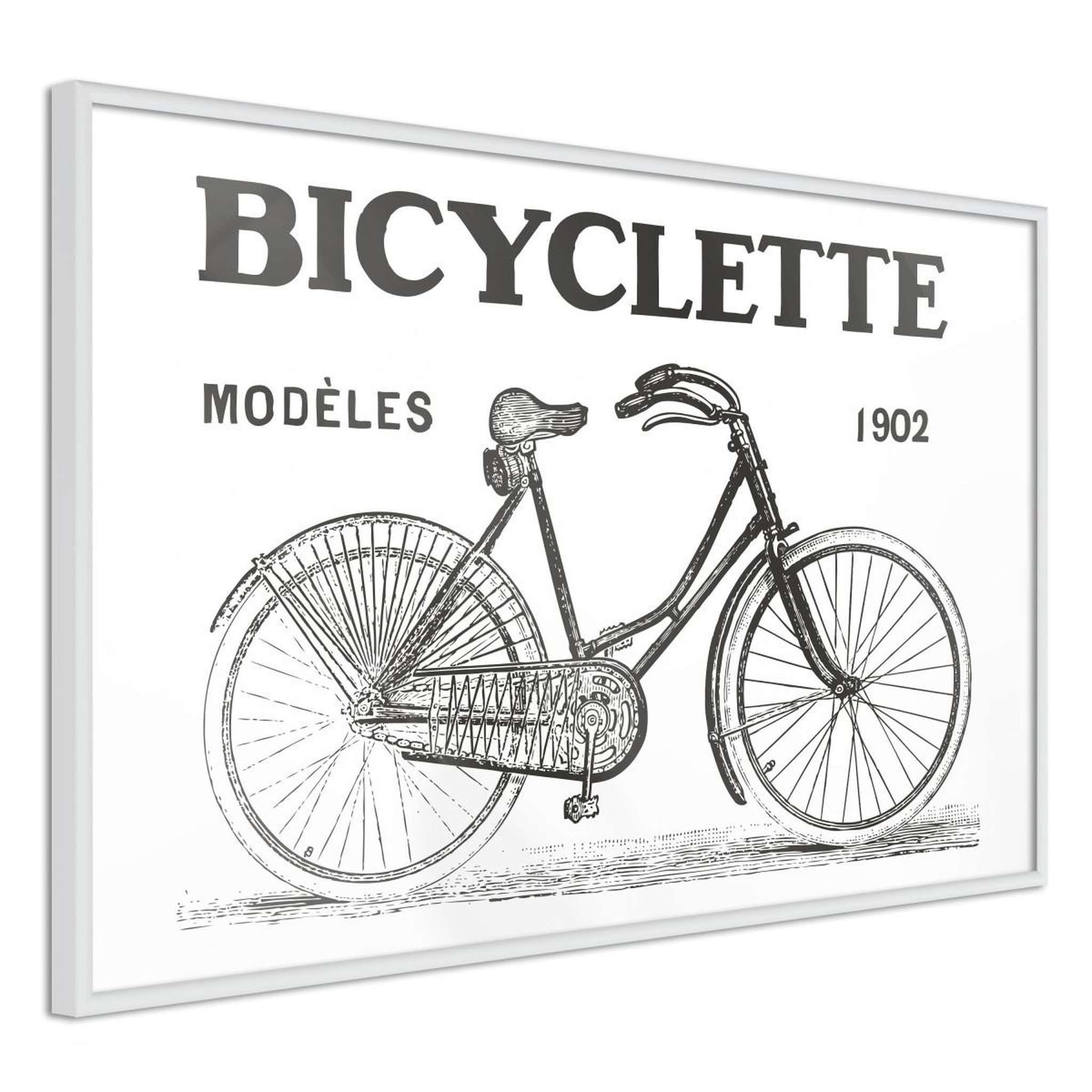 Paris Prix Affiche murale encadrée  bicyclette