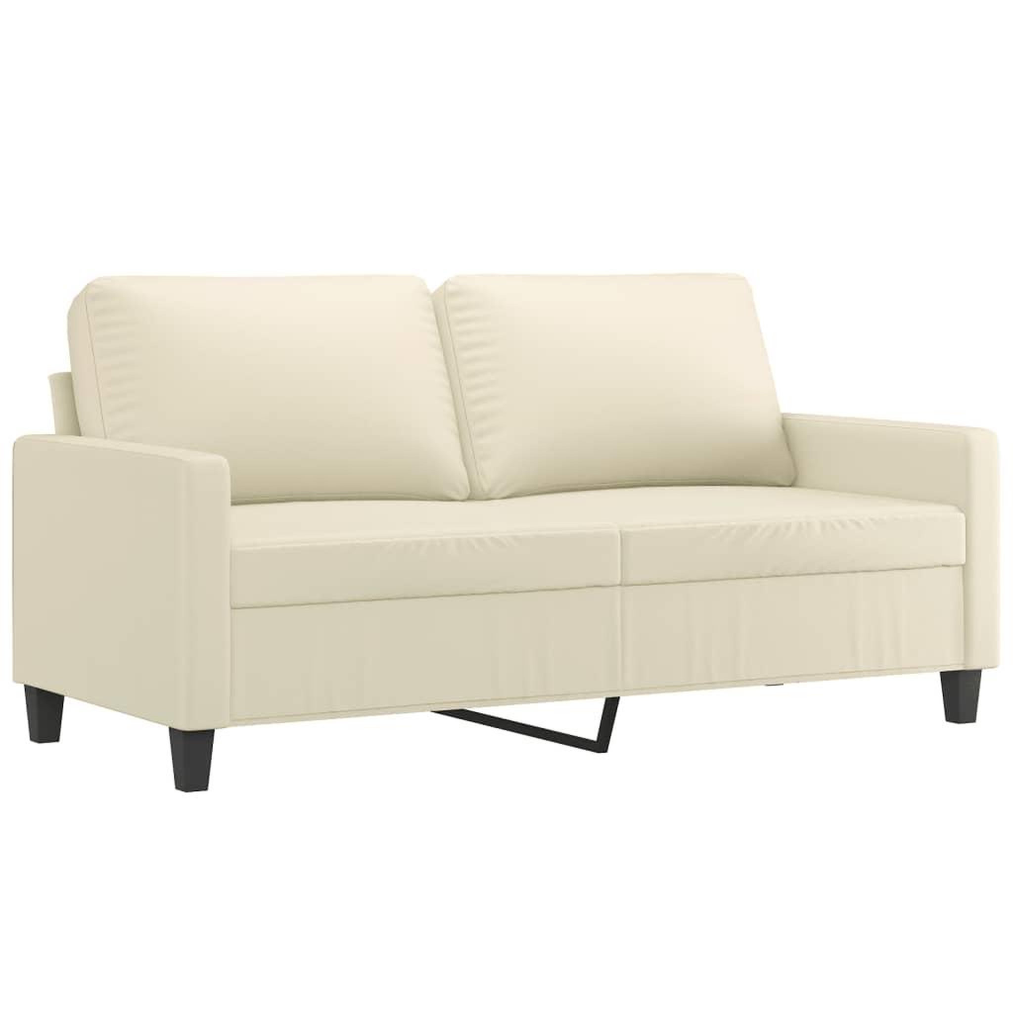 Voir la diapositive 4 : VIDAXL Ensemble de canapes 2 pcs avec coussins Creme Similicuir