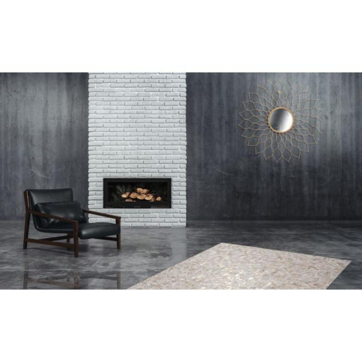 Paris Prix Miroir Mural Design  Nero  80cm Or