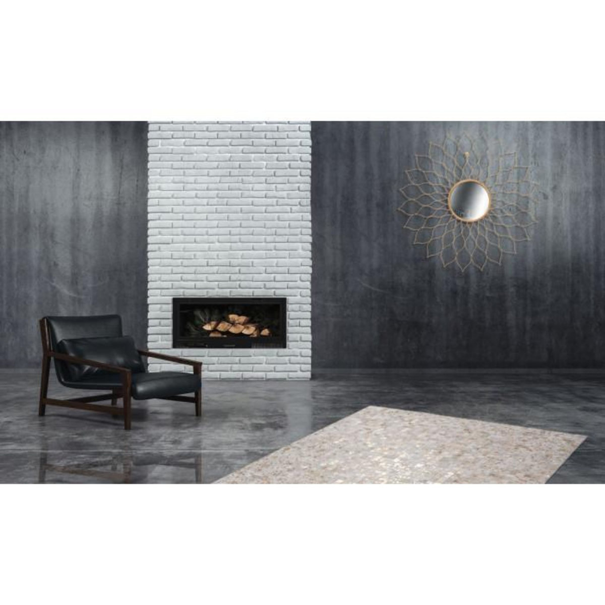 Paris Prix Miroir Mural Design  Nero  80cm Or