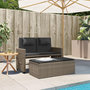 Voir la diapositive 3 : VIDAXL Banc inclinable de jardin avec coussins gris resine tressee