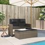 Voir la diapositive 3 : VIDAXL Banc inclinable de jardin avec coussins gris resine tressee